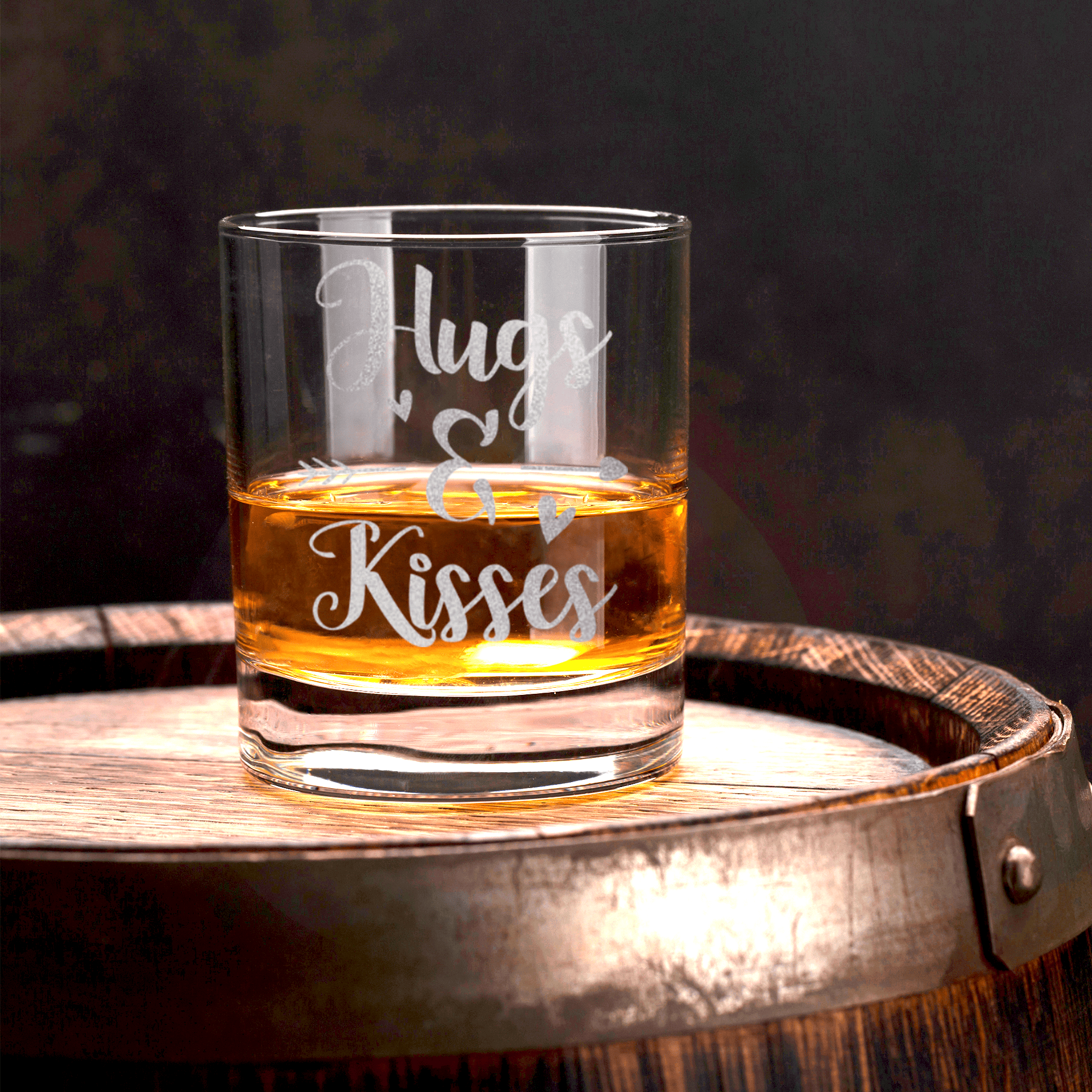 Kisses For My Valentine Whiskey Glass