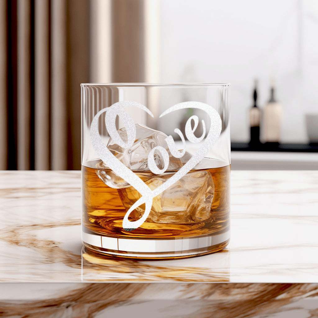 Lovers Heart Whiskey Glass