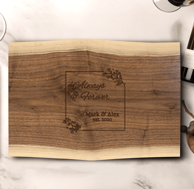 Anniversary Walnut Cutting Board With Loves Signature Design