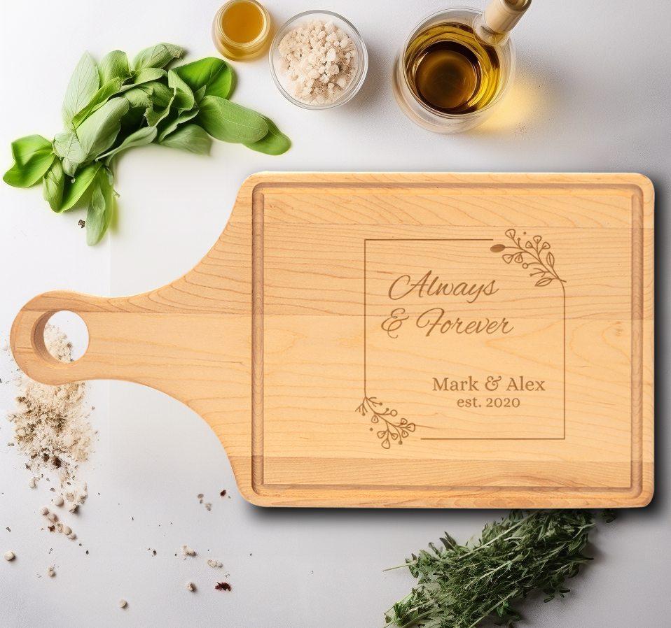 Anniversary Maple Paddle Cutting Board With Loves Signature Design