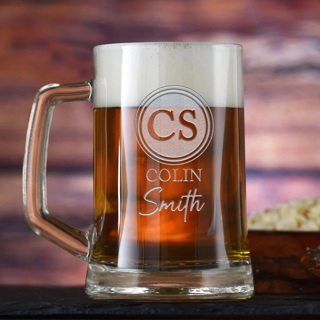 Two Monogram Beer Mug Gift