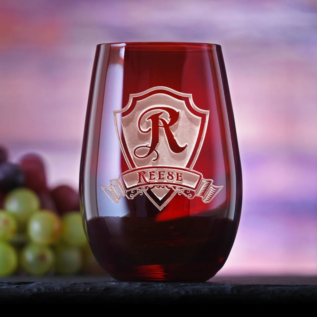 Personalized Red Stolzle Wine Glass