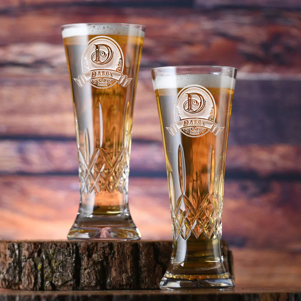 Engraved Waterford Crystal Pilsner Set
