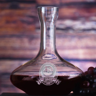 Etched Red Wine Decanter