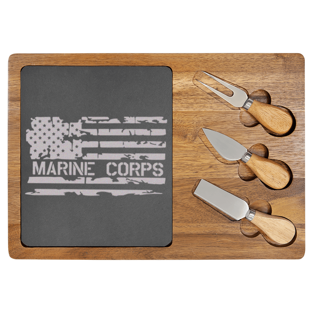 Marine Corps Hero Wood Slate Serving Tray