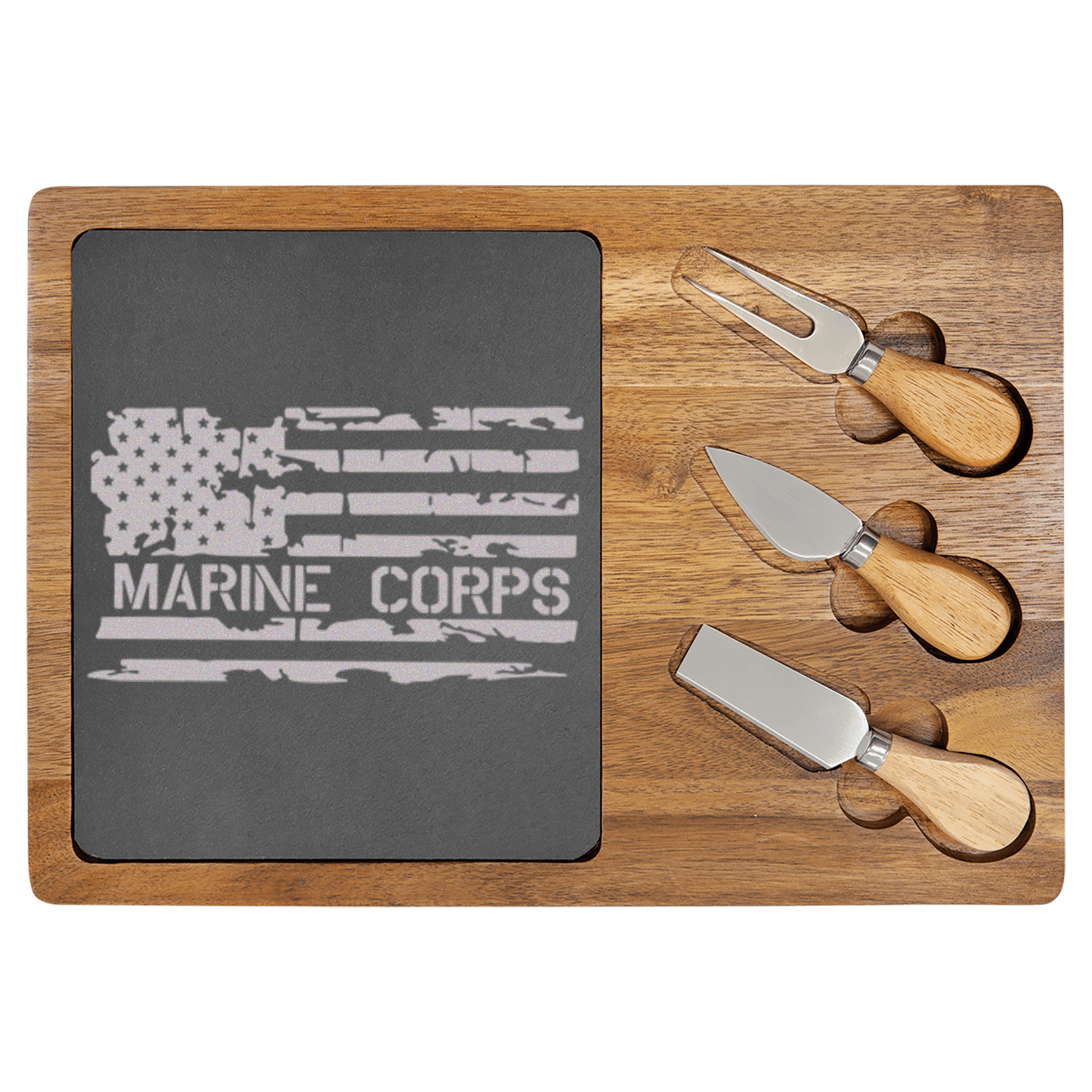 Marine Corps Hero Wood Slate Serving Tray