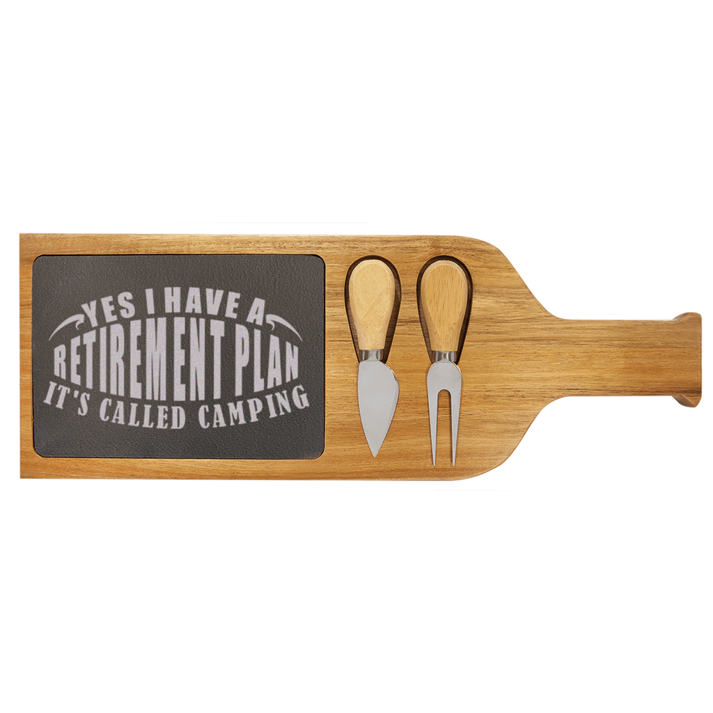 My Retirement Plan Is Camping Wood Slate Serving Tray With Handle