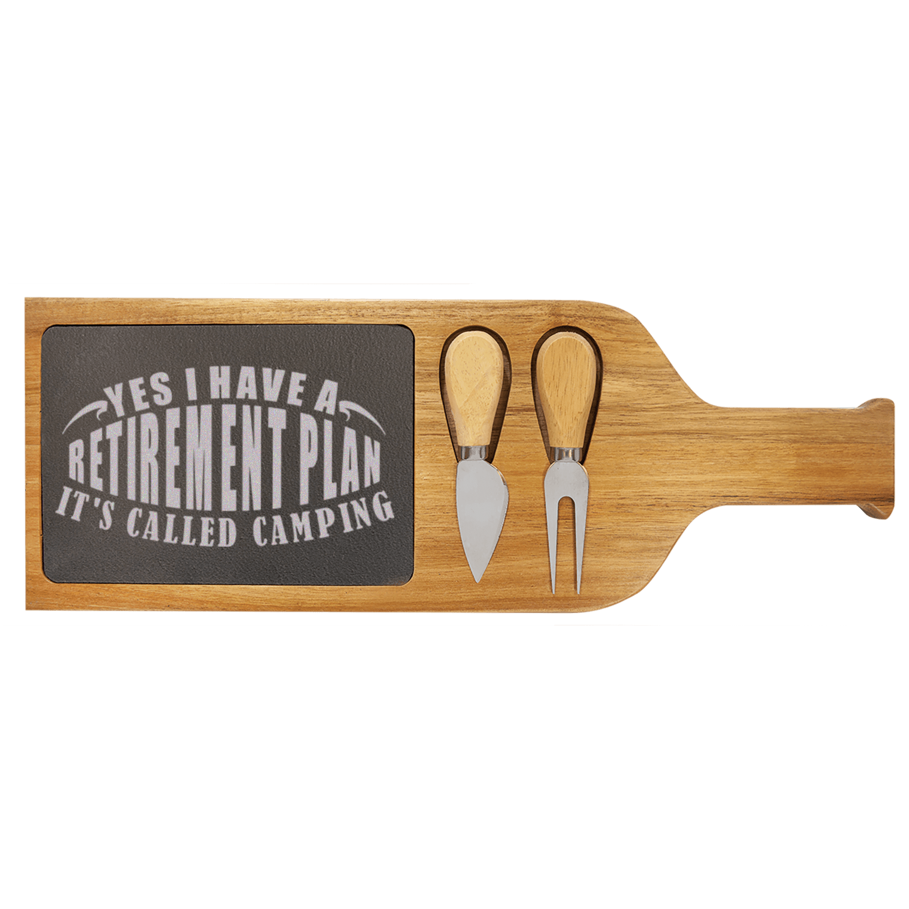 My Retirement Plan Is Camping Wood Slate Serving Tray With Handle