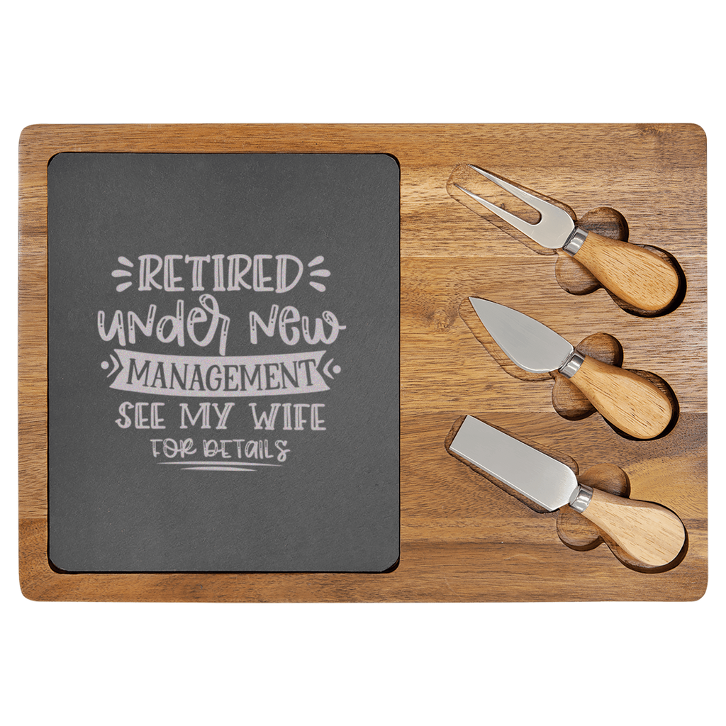My  Wife Is My Only Boss Wood Slate Serving Tray