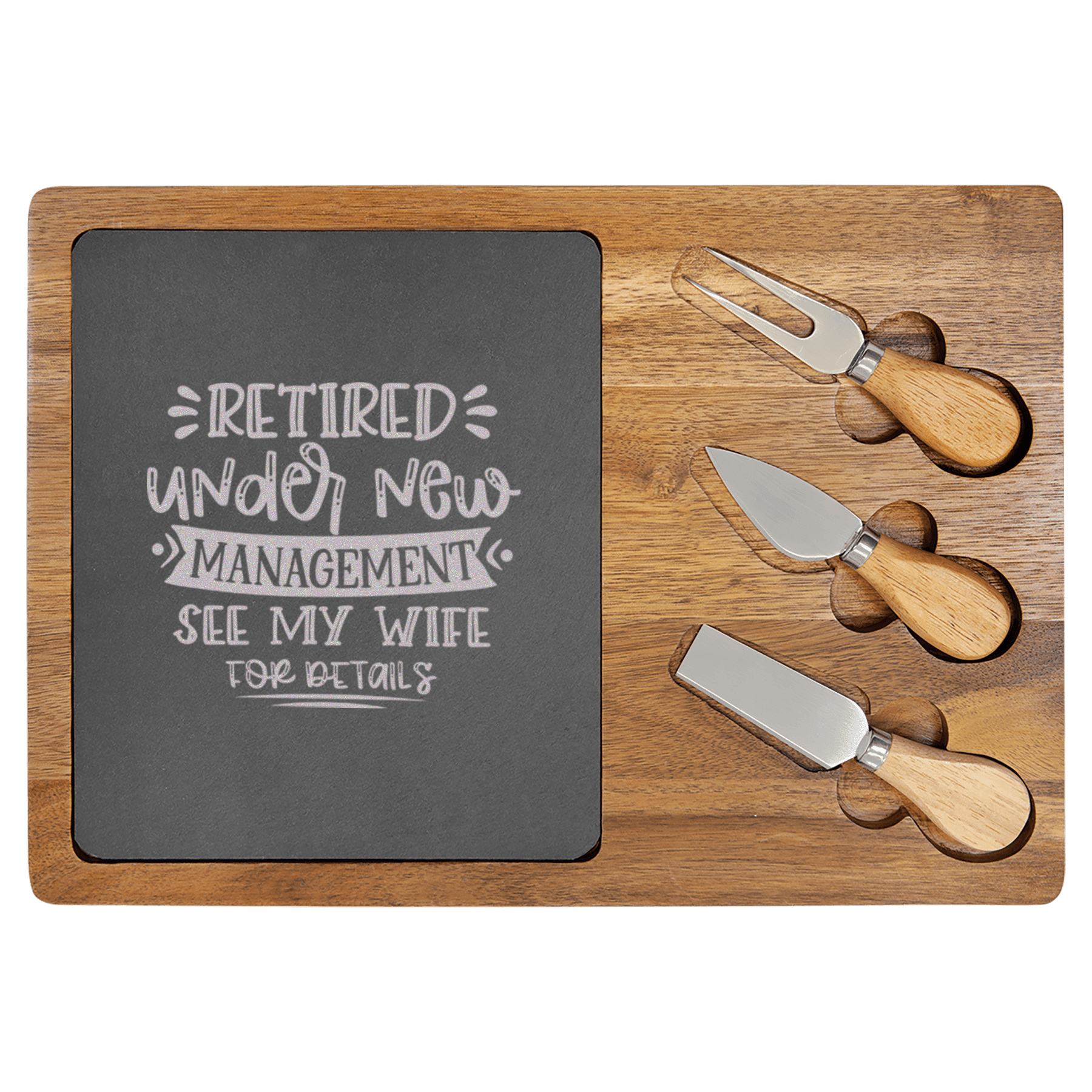 My  Wife Is My Only Boss Wood Slate Serving Tray