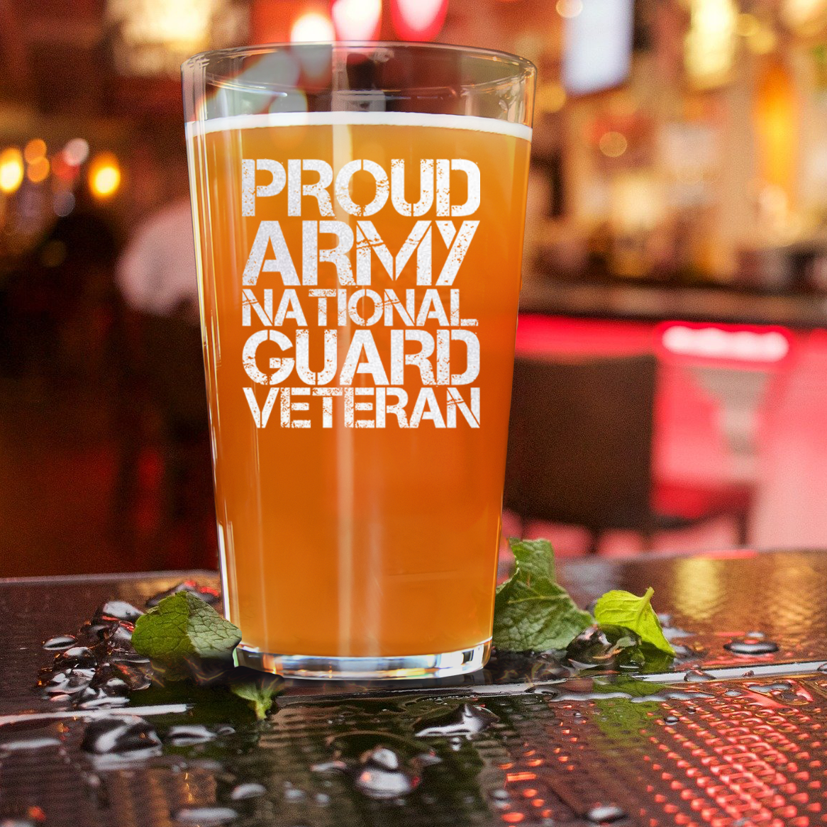 National Guard Veteran Pint Glass