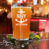 Navy Anchor Veteran Pint Glass
