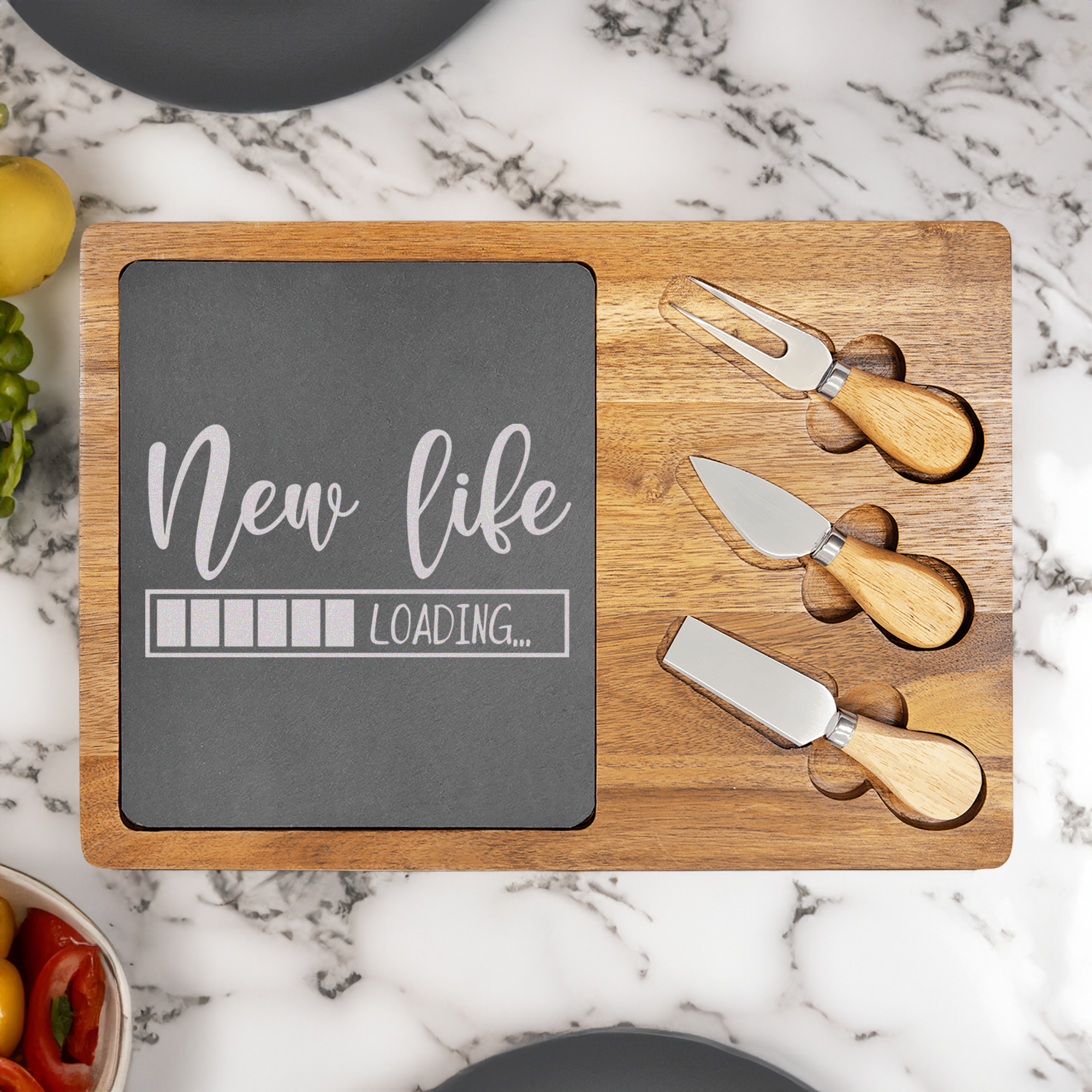 New Life Loading Wood Slate Serving Tray