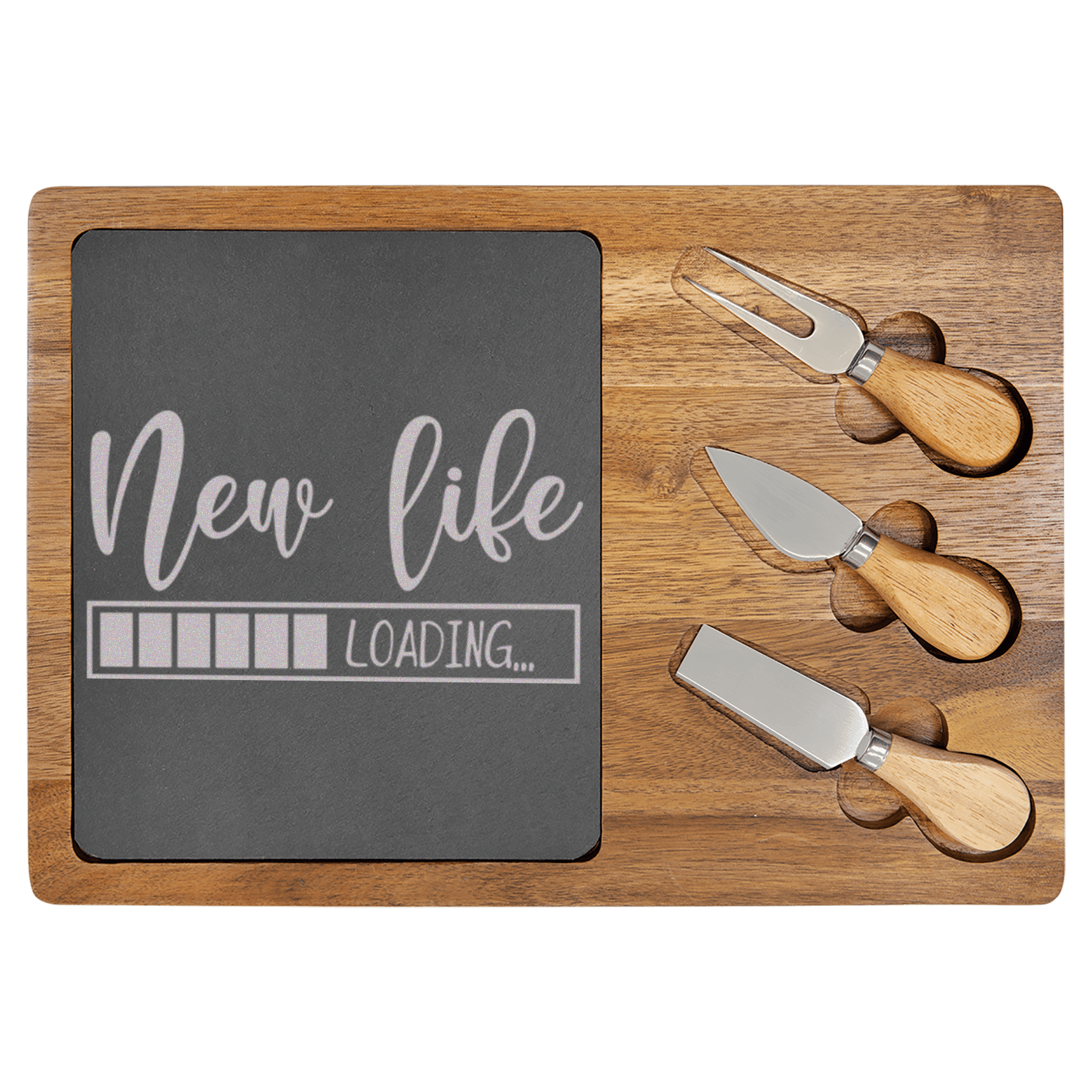 New Life Loading Wood Slate Serving Tray