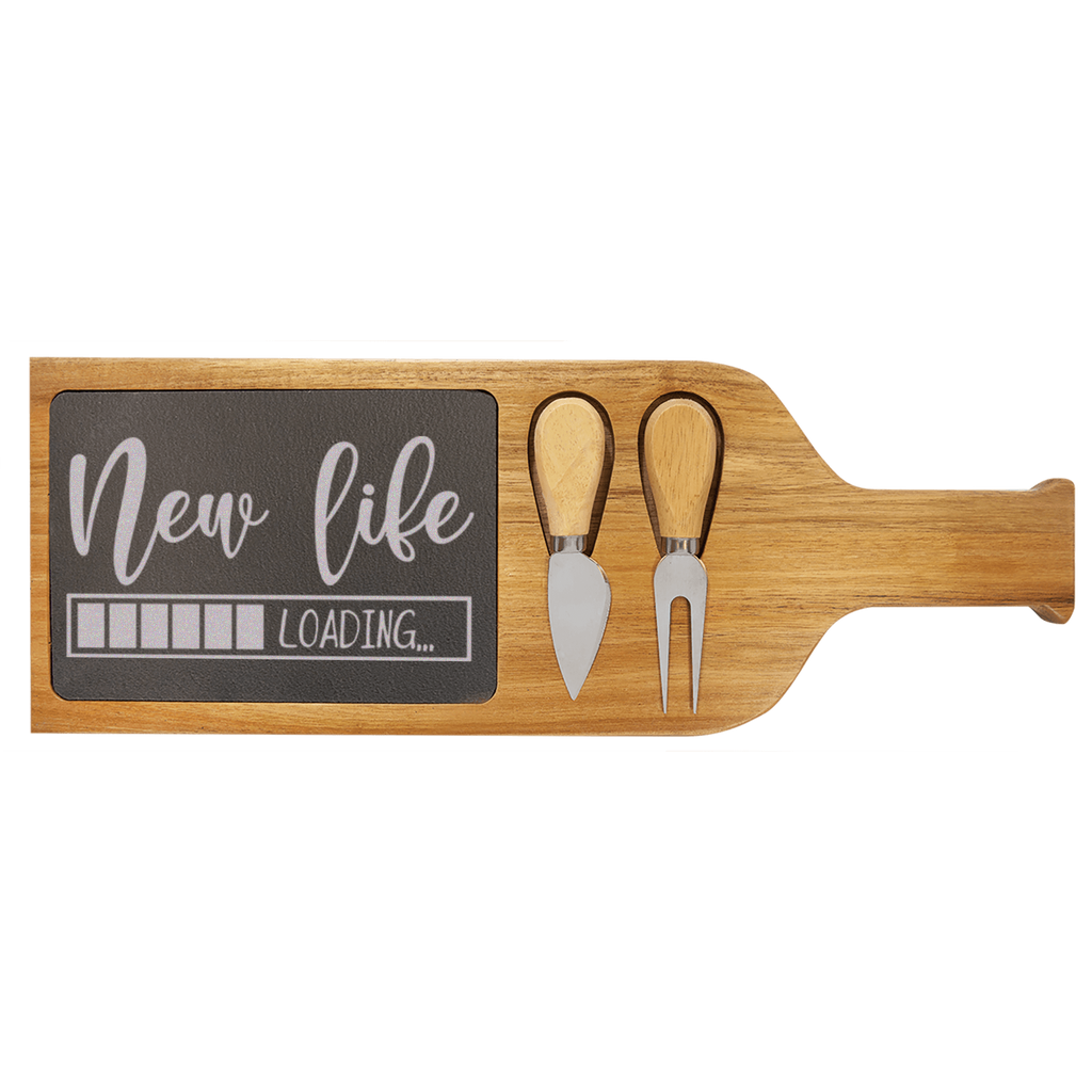 New Life Loading Wood Slate Serving Tray With Handle