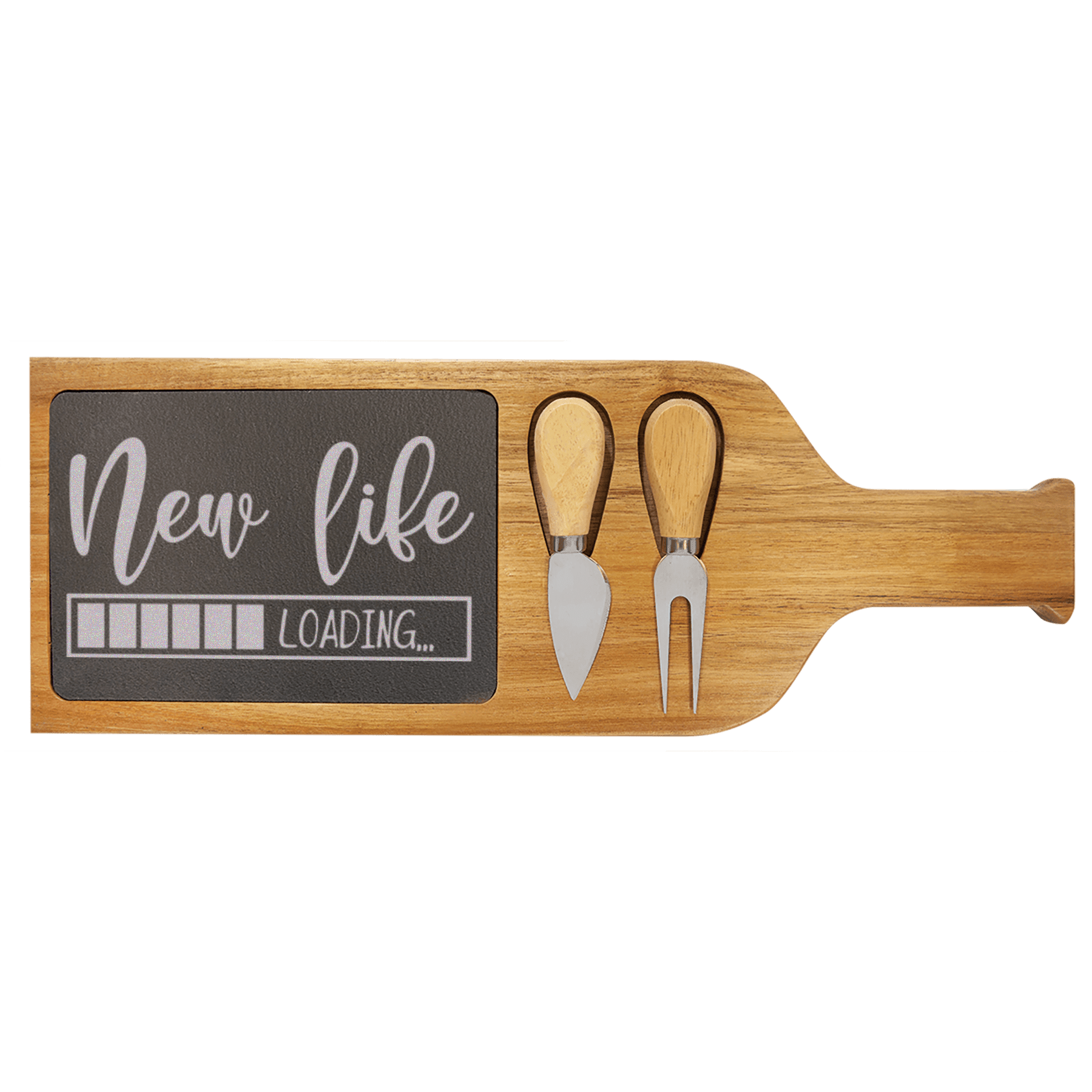 New Life Loading Wood Slate Serving Tray With Handle