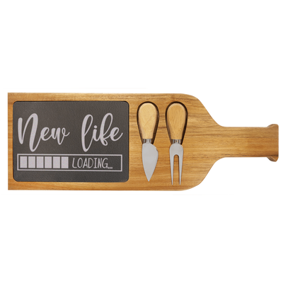 New Life Loading Wood Slate Serving Tray With Handle