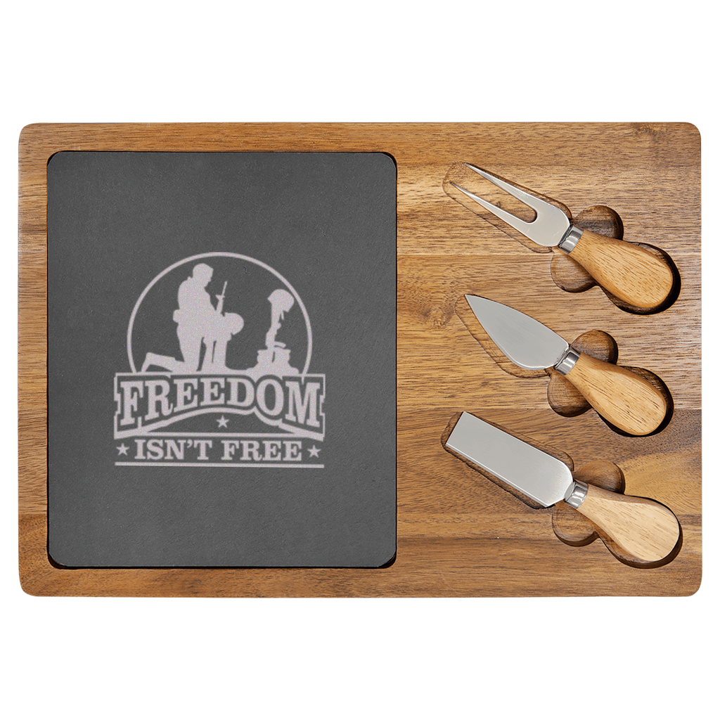 Not So Free Soldier Wood Slate Serving Tray