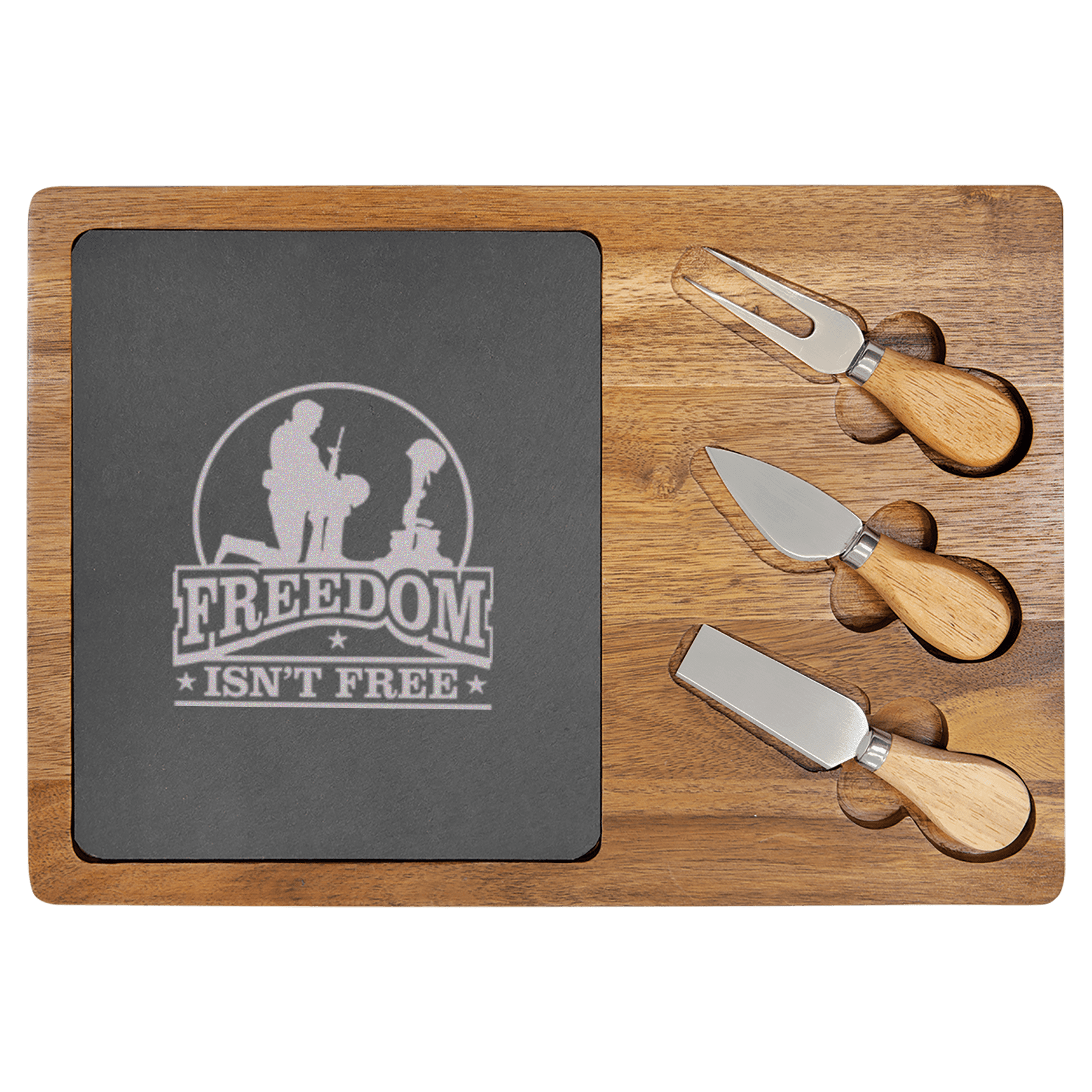 Not So Free Soldier Wood Slate Serving Tray