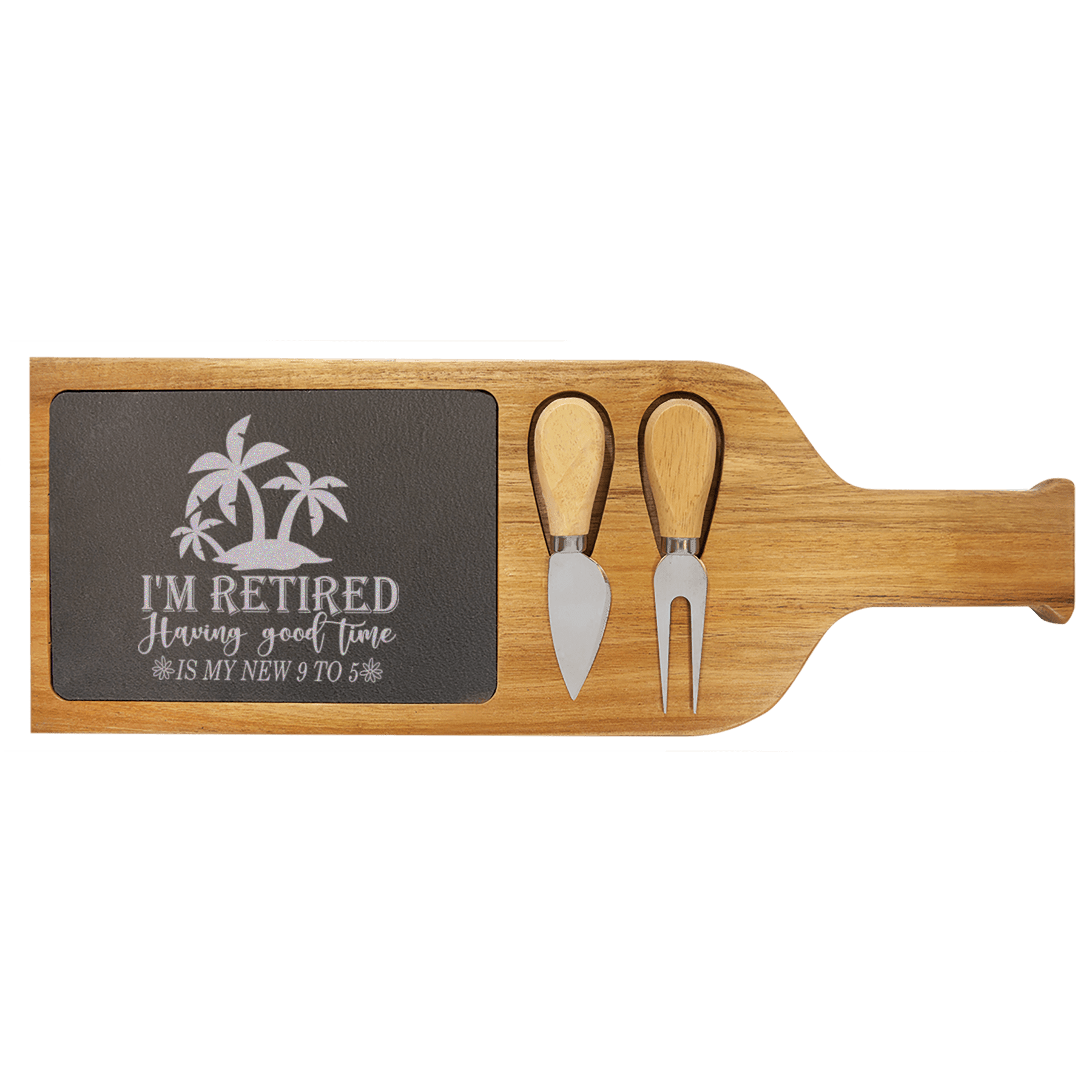 Only Looking For A Good Time Wood Slate Serving Tray With Handle