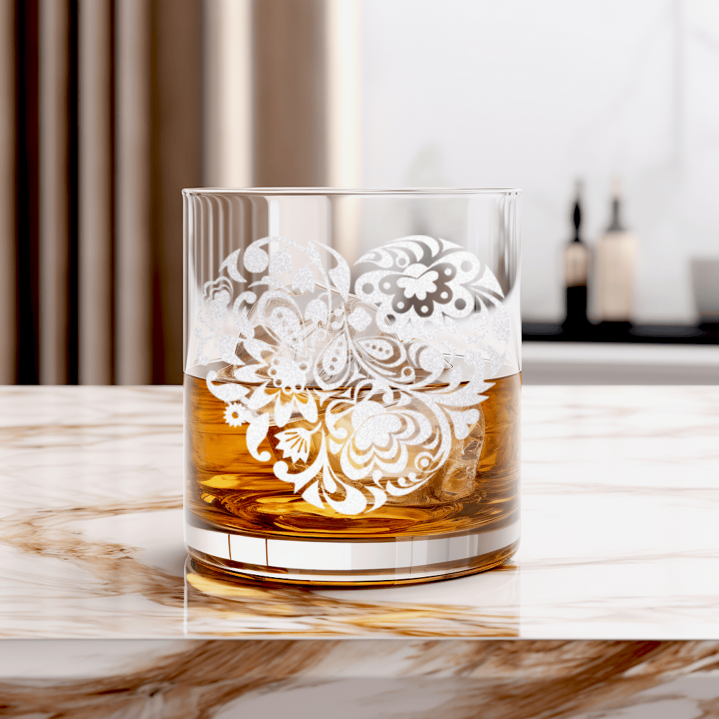 Paper Heart Strings Whiskey Glass