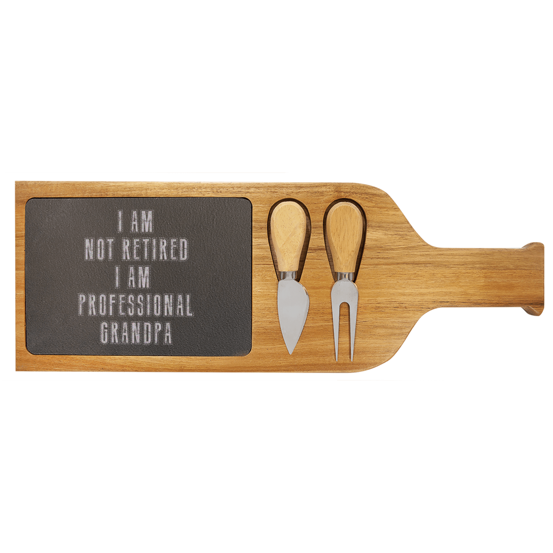 Professional Grandma For Life Wood Slate Serving Tray With Handle
