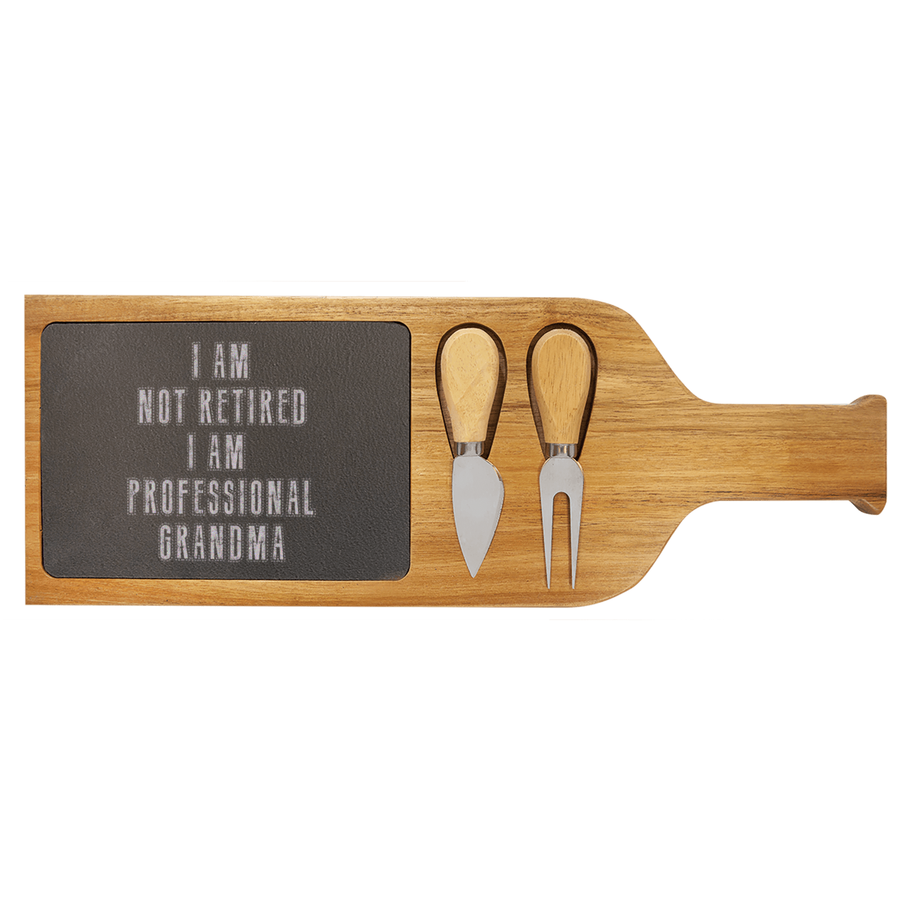 Professional Grandpa For Life Wood Slate Serving Tray With Handle
