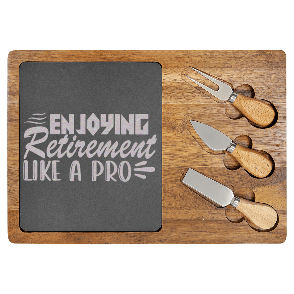 Professional Retiree Wood Slate Serving Tray