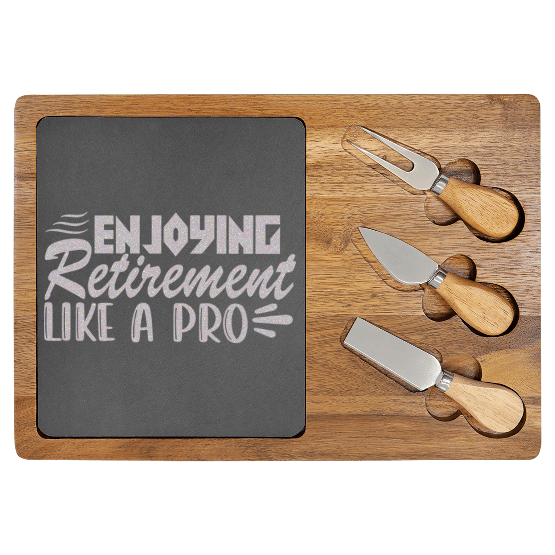 Professional Retiree Wood Slate Serving Tray