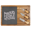Proud Female Veteran Wood Slate Serving Tray