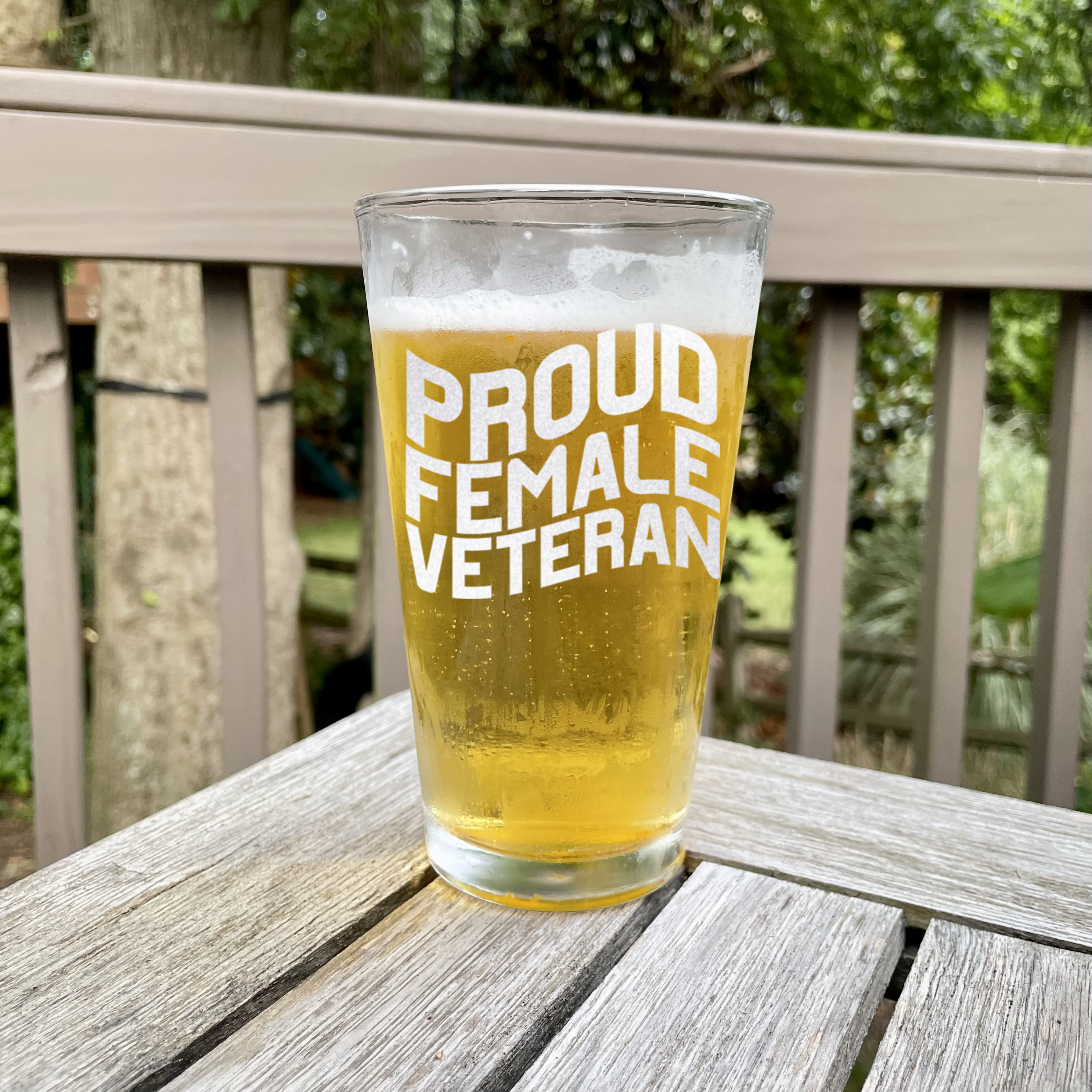 Proud Female Veteran Pint Glass