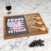 Proud Veteran Flag Wood Slate Serving Tray