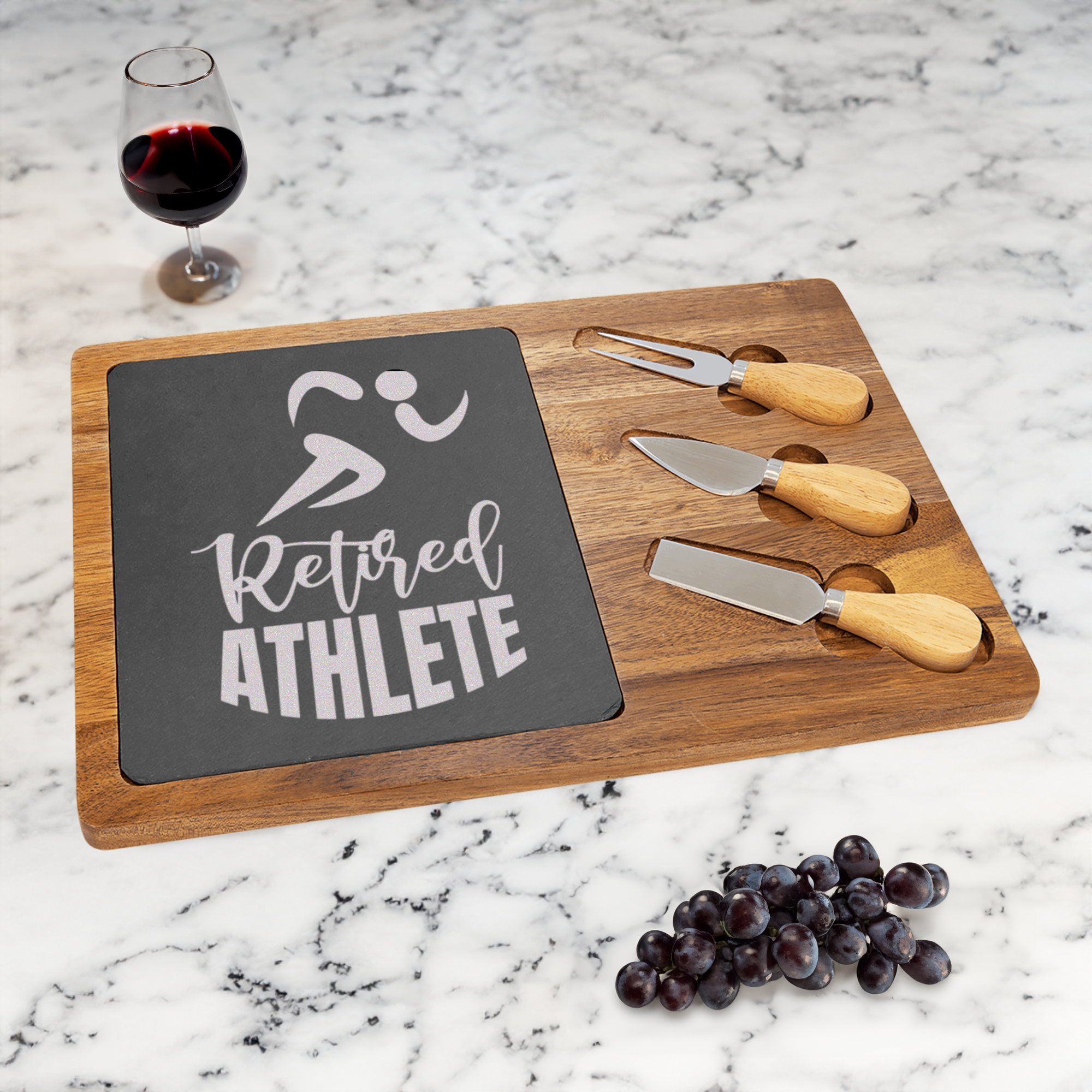 Retired Athlete Wood Slate Serving Tray