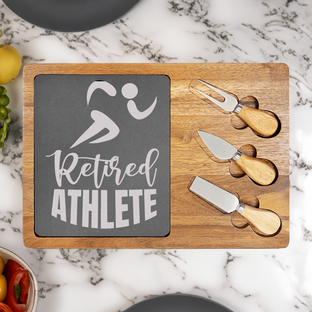 Retired Athlete Wood Slate Serving Tray