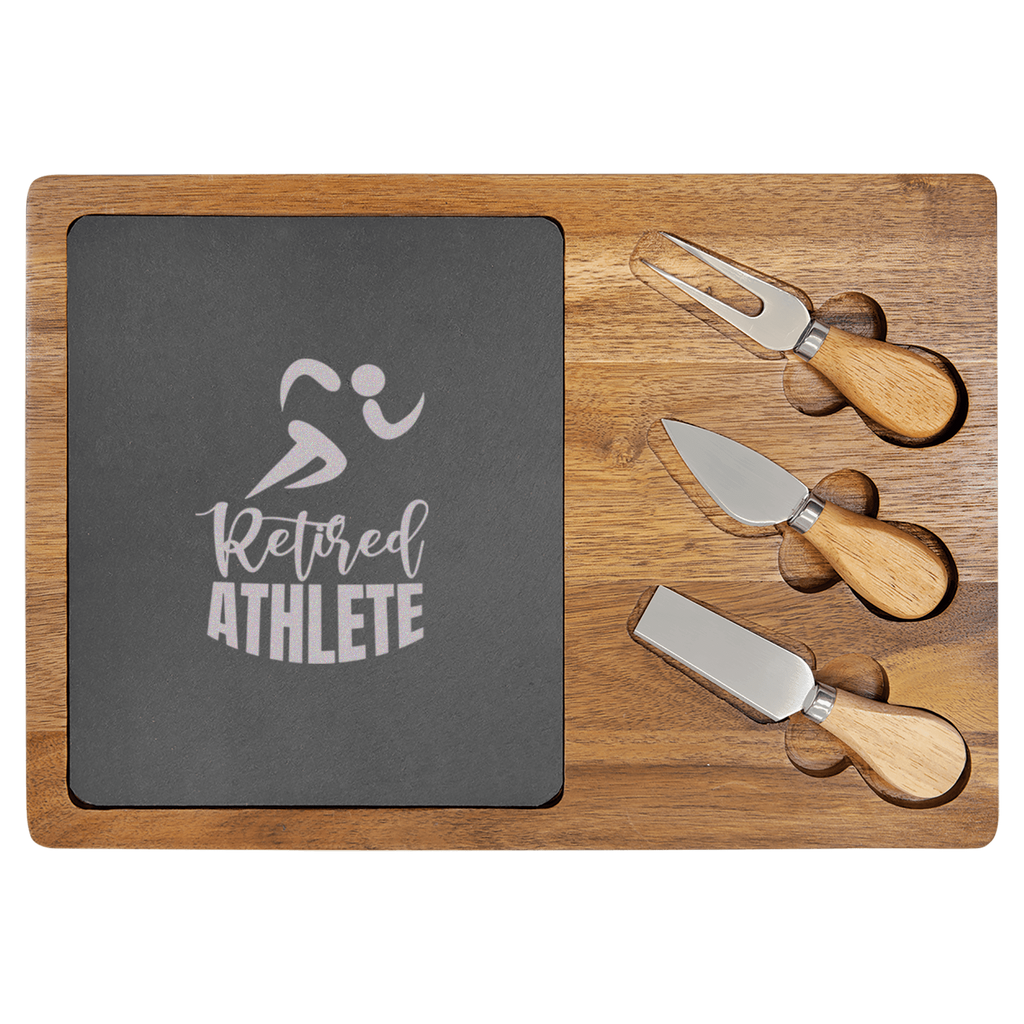 Retired Athlete Wood Slate Serving Tray