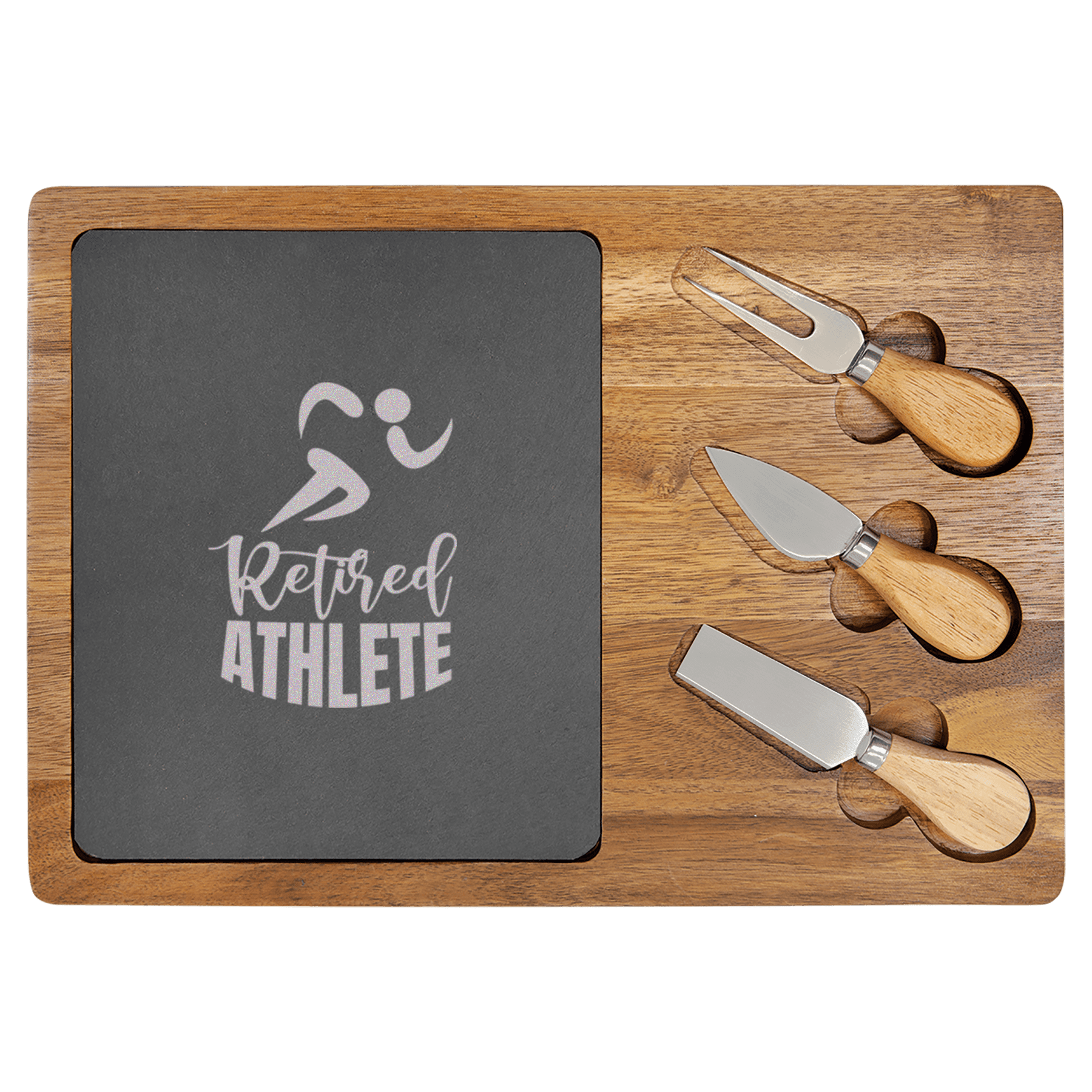 Retired Athlete Wood Slate Serving Tray