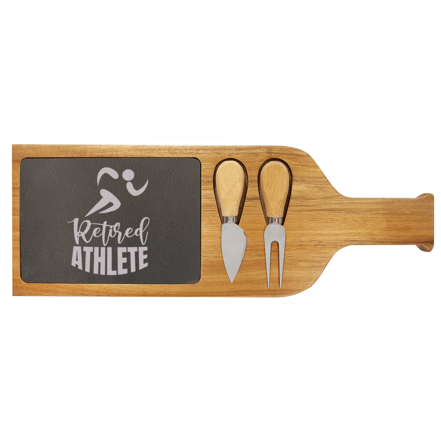 Retired Athlete Wood Slate Serving Tray With Handle