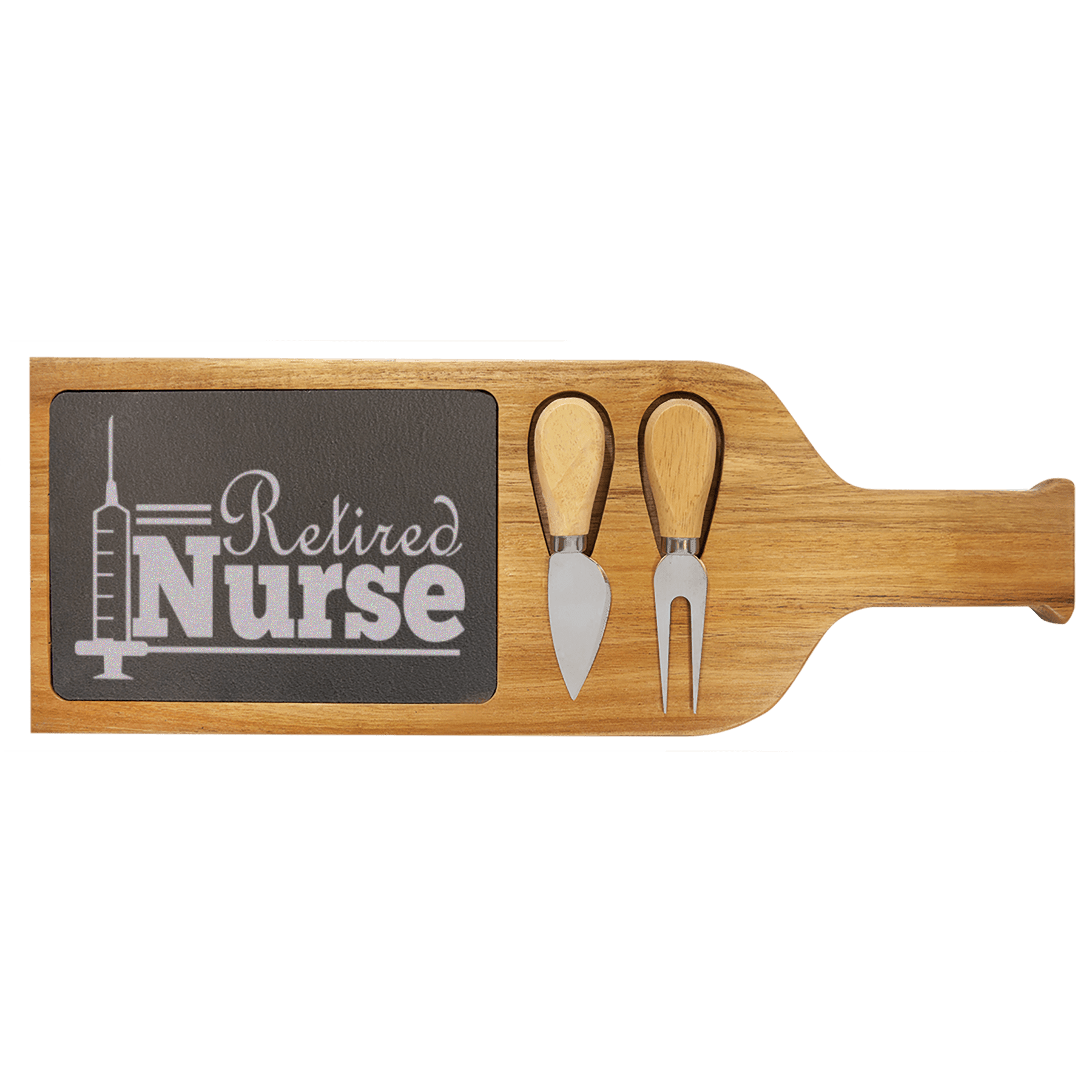 Retired Nurse Wood Slate Serving Tray With Handle