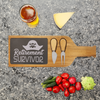 Retirement Survivor Wood Slate Serving Tray With Handle