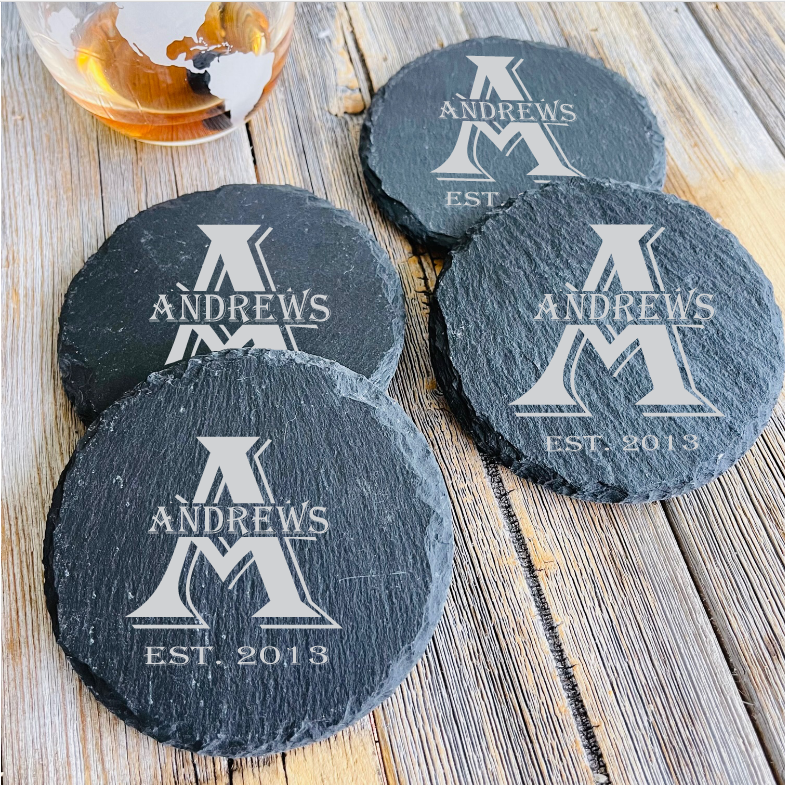 Personalized Slate Coaster Set
