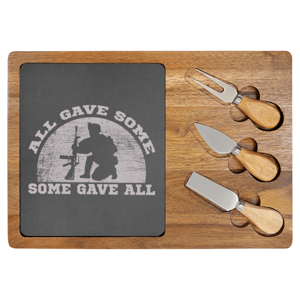 Some Gave All Wood Slate Serving Tray