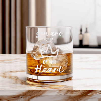 The Queen Of My Heart Whiskey Glass