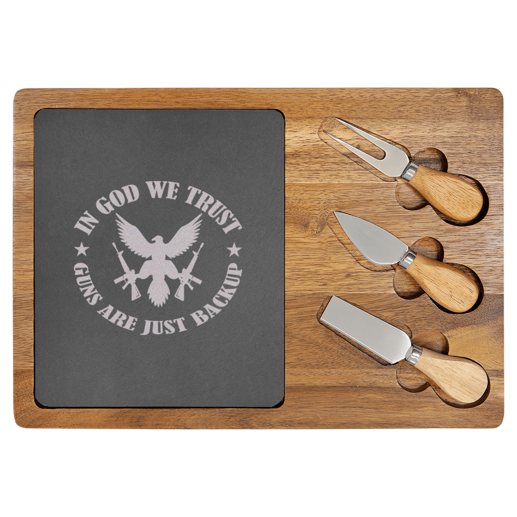This Is My Backup Wood Slate Serving Tray