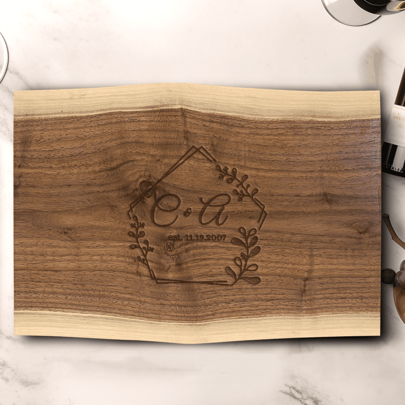 Anniversary Walnut Cutting Board With Together Forever Design