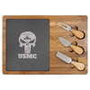 USMC Skull Wood Slate Serving Tray