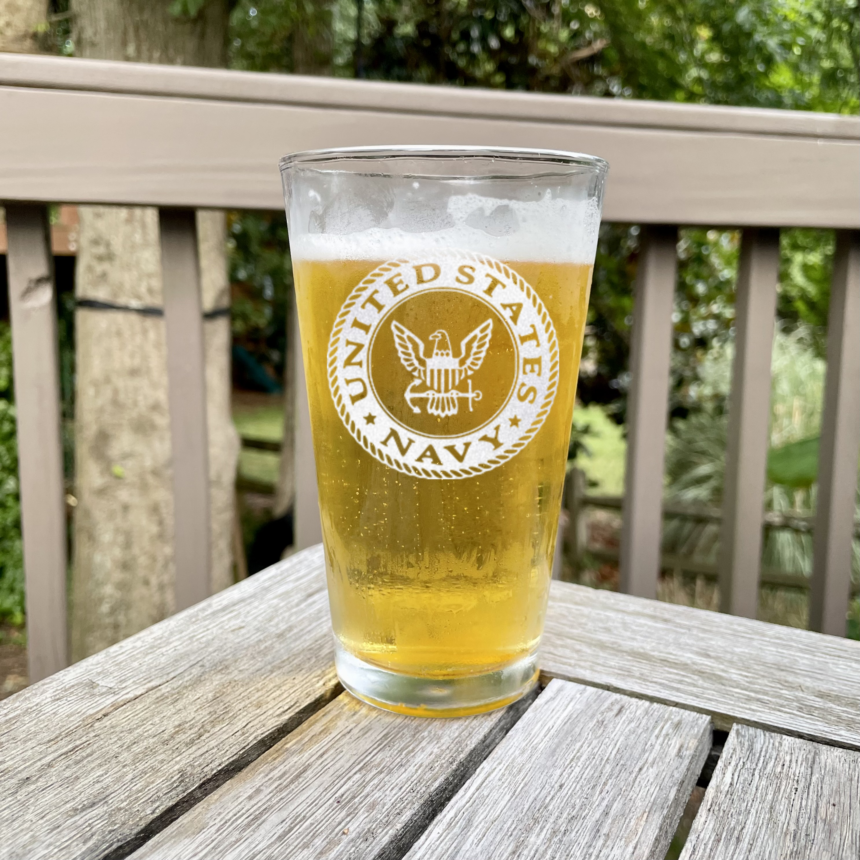 United States Navy Badge Pint Glass