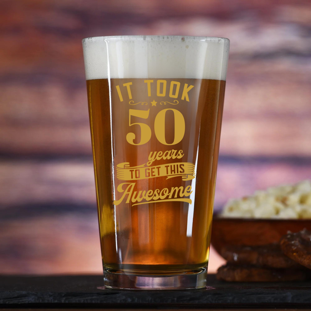 50th Birthday Beer Pint Glass