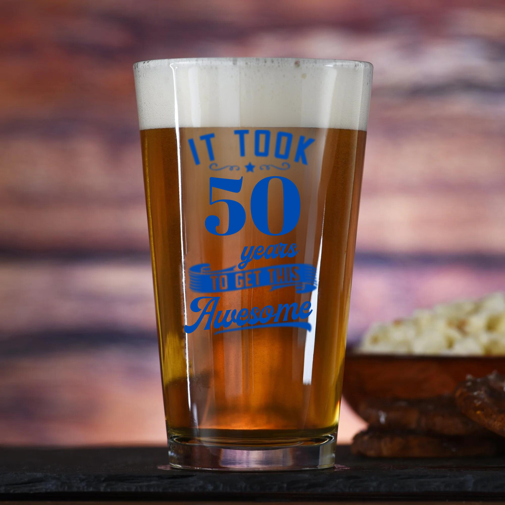 50th Birthday Beer Pint Glass