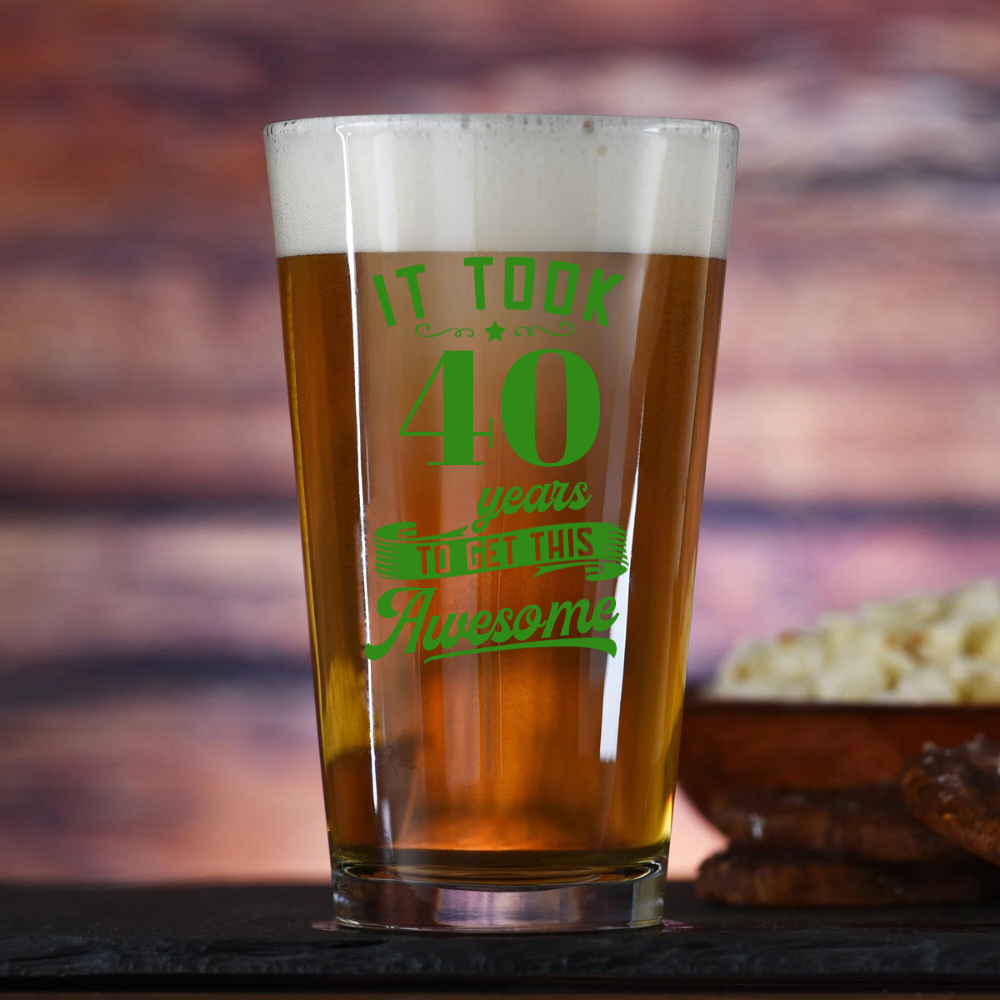 40th Birthday Beer Pint Glass