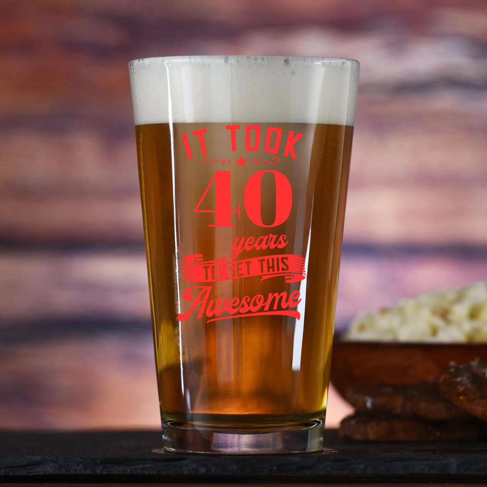 40th Birthday Beer Pint Glass